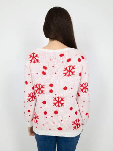 NEW COLLECTION Maglione Natalizio Donna Con Orso E Fiocchi Di Neve