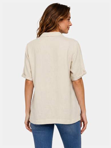 Women's Short Sleeve Linen Shirt