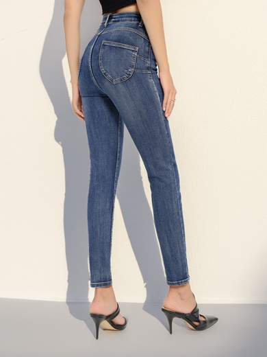 MISS BONBON Jeans Push Up Skinny Donna Elasticizzati Attillati Cinque Tasche