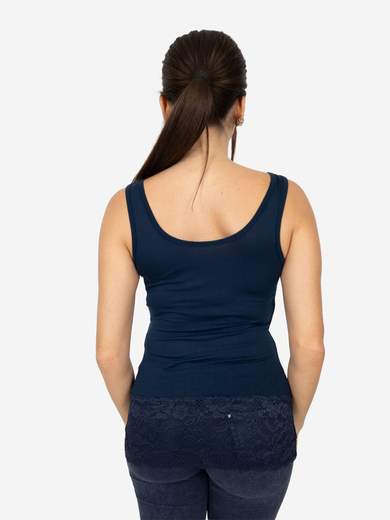 Canotta Donna Slim Fit con Pizzo in Fondo – Modello Corto Elasticizzato