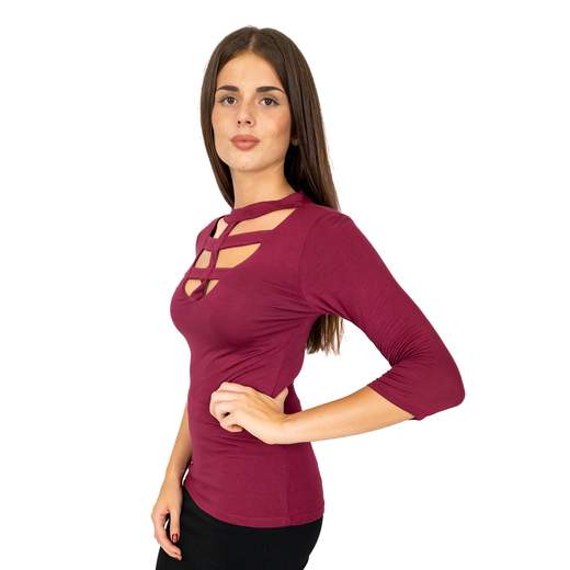 STRABELLO Top Sottogiacca Donna in Viscosa a Girocollo con dettaglio cut-out