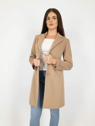Cappotto Donna Sciancrato Elegante In Panno Caldo Slim Fit