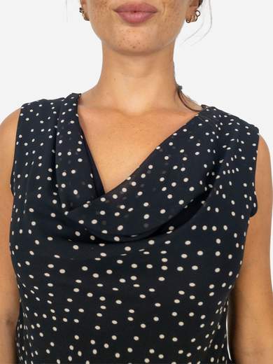 Bucle Top sotto giacca a pois in viscosa e georgette slim fit T6056T39F78