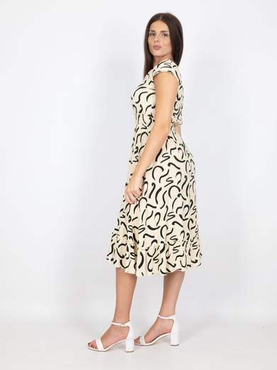 Vestito Donna Estivo Da Giorno Femminile Svasato Longuette Casual