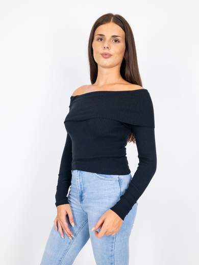 Z Studio Maglia Aderente Donna Spalle Scoperte Invernale Slim Fit