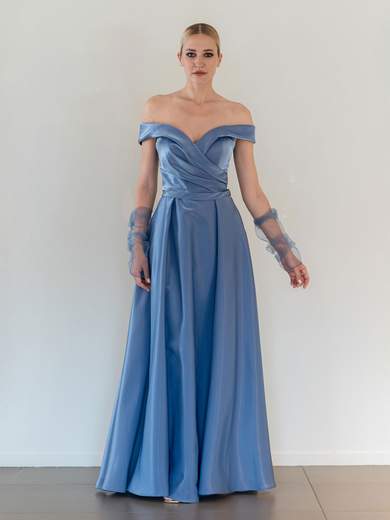 SOLOGIOIE Abito lungo da cerimonia con spalle scoperte e stola elegante SSD960TU4015