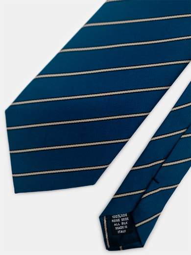 Regimental Tie in 100% Teal Silk