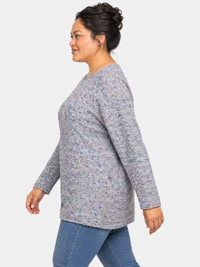 Maglia over in misto lana con filato tweed