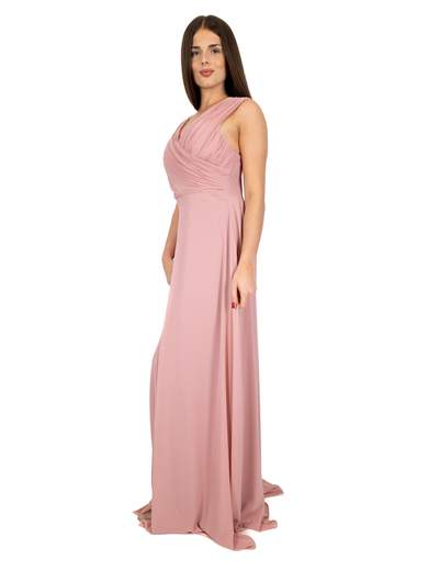 Vestito cerimonia lungo stile impero con spacco taglie curvy