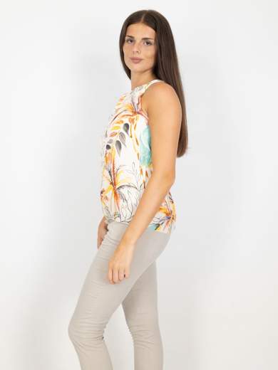 Top Donna Sottogiacca Con Spalle Scoperte In Chiffon A Girocollo