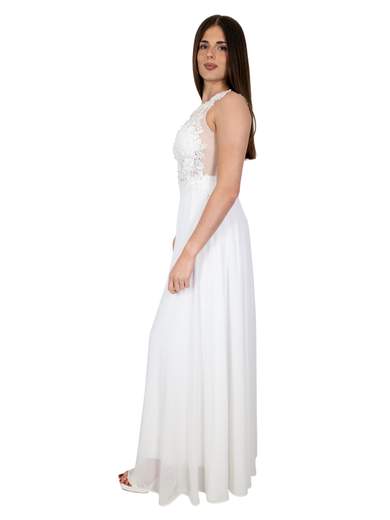 Abito Sposa Corpetto Pizzo Economico Semplice Bianco Elegante