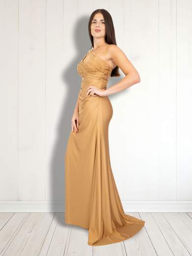 ALLURE Abito Lungo Cerimonia Donna Elegante Con Spacco A Sirena Monospalla