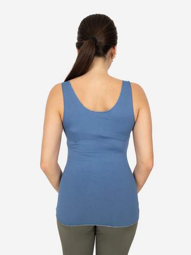 Women’s Slim Fit Viscose Tank Top with Lurex Trim – One Size