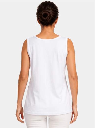 Women's Cotton Tank Top Perlarara with Rhinestones