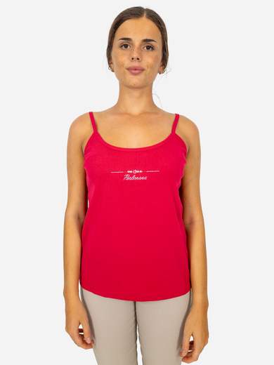 PERLARARA Canotta Donna 100% Cotone con Strass e Spalline Sottili - Made in Italy T62