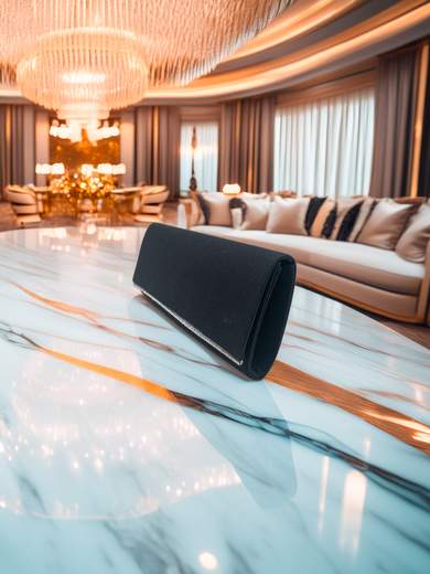 JESSICA Pochette Nera Glitterata da Cerimonia con Strass e Catenella Removibile A-2479-NERO