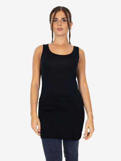 STRABELLO Canotta Donna Slim Fit Lunga in Viscosa – Modello Basic CAN-09