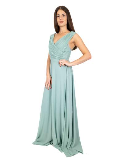 Vestito cerimonia lungo stile impero con spacco taglie curvy