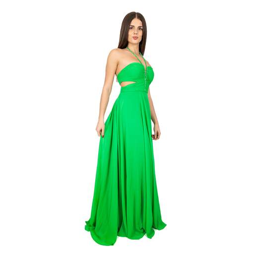 ALLURE Vestito Lungo Cerimonia Donna Elegante Con Spacco E Spalline