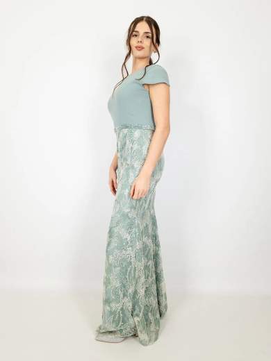 Abito lungo da cerimonia a sirena con giacca