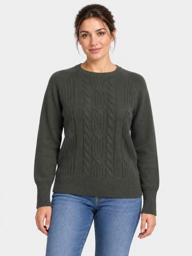 Soft Crew-Neck Sweater with Textured Front
