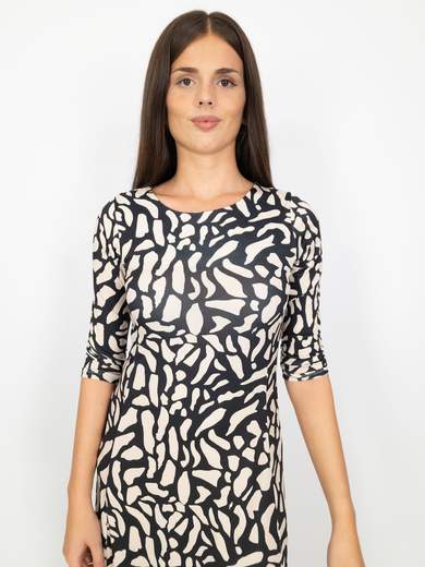 Bucle Vestito Lungo Donna A Fantasia Casual Manica Tre Quarti