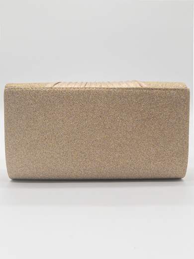 Pochette da Cerimonia Oro Glitterata con Catena Rimovibile – Elegante e Compatta