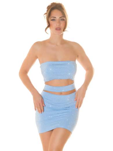 Mini abito sexy Koucla glitter con bandeau e cut-out