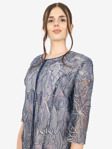 Tailleur Cerimonia Curvy 3 Pezzi in Macramè e Crepe