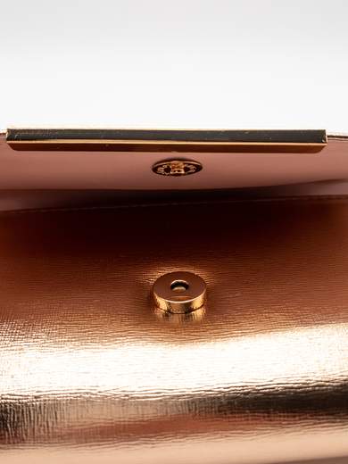 Shiny Bronze Elegant Ceremony Clutch Bag with Chain
