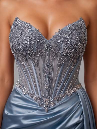 Abito Lungo a Sirena con Strass e Spacco per 18esimo Compleanno