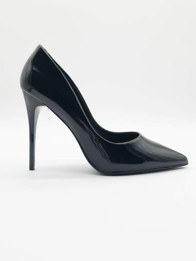 FIORI E SPINE Décolleté nere lucide con tacco stiletto 11 cm 8207-NERO
