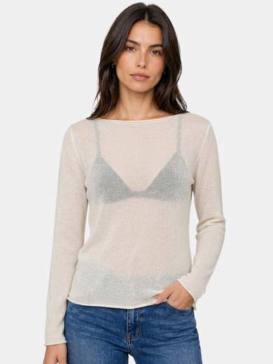 Basic Lightweight Cotton Top with Faux Raw Edge
