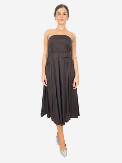 Women's cotton summer dress with belt – Strapless