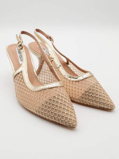 CHIARA FOSCARI Slingback Oro Donna con Strass e Tacco a Clessidra 7,5 cm A31-3116-ORO