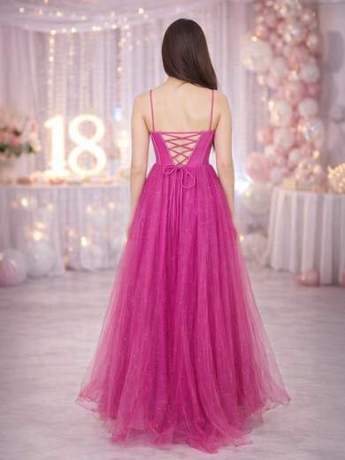 STRABELLO CERIMONIA Abito Lungo Stile Principessa in Tulle Glitterato per Festa di 18 Anni 97128F