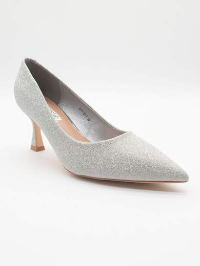 Décolleté Argento Glitterato con Tacco 7,5 cm