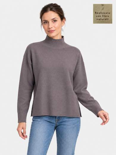 Roll Neck Jumper in 100% Combed Virgin Wool