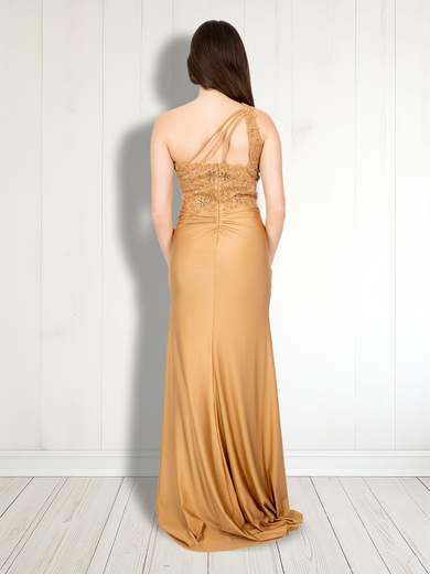 ALLURE Abito Lungo Cerimonia Donna Elegante Con Spacco A Sirena Monospalla