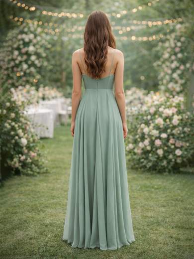 STRABELLO CERIMONIA Abito lungo da cerimonia in georgette con scollatura a cuore e spacco laterale 8998HC