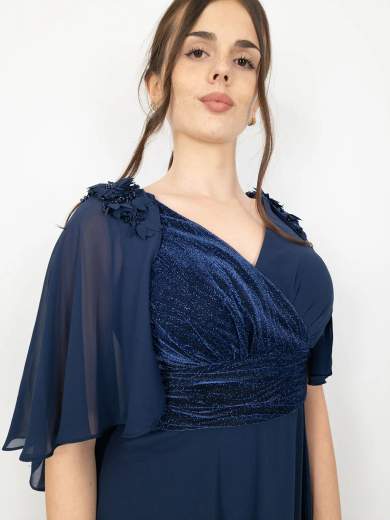 Tuta Elegante da Cerimonia con Maniche Aperte e Dettagli Brillanti