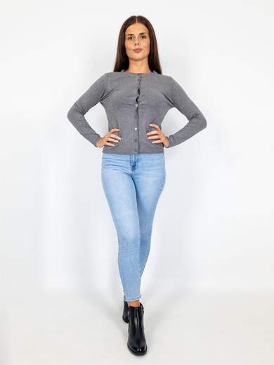Cardigan Con Bottoni Donna Corto Invernale basico Manica Lunga