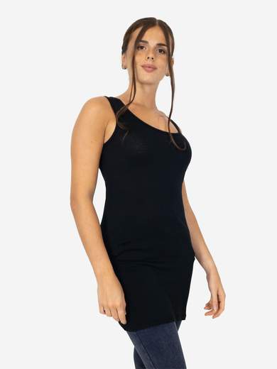 Women's Long Slim Fit Tank Top – Basic Stretch Viscose Model