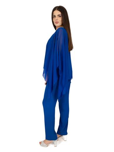 Completo cerimonia curvy elegante con casacca e pantalone R-800