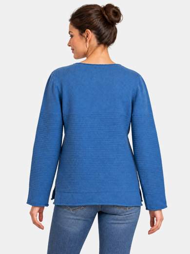 Textured viscose blend crew neck top