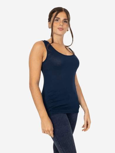 Slim Fit Women’s Tank Top with Wide Straps in Stretch Viscose
