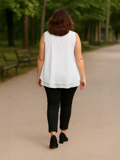 Curvy Girl Blusa curvy smanicata in georgette – Taglie 48-52 T5915T5