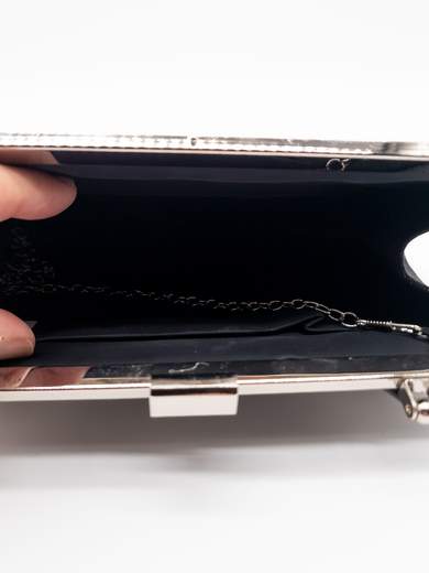 MICHELLE MOON Elegant Black Glitter & Pleated Clutch xx3470-nero