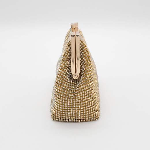 MICHELLE MOON Pochette da Cerimonia in Oro con Strass e Tracolle V6056-ORO