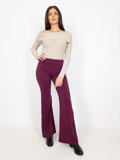 Pantaloni Con Elastico In Vita Donna Elasticizzati A Zampa